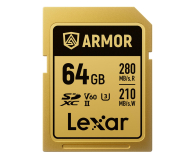 Lexar 64GB SDXC ARMOR Gold UHS-II U3 V60 IP68 Stainless Steel - 1329310 - zdjęcie 1
